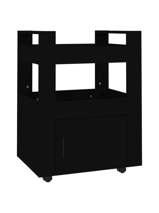 Keittiövaunu musta 60x45x80 cm tekninen puu