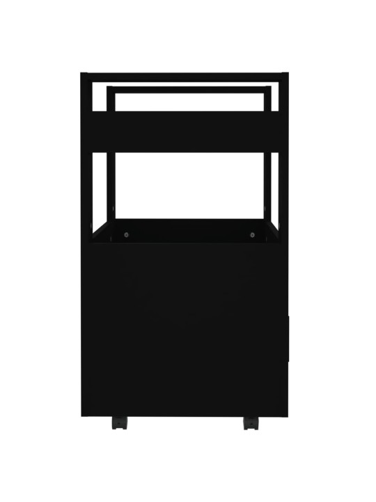 Keittiövaunu musta 60x45x80 cm tekninen puu