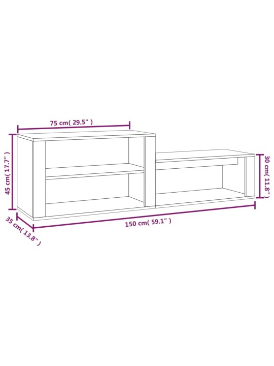 Kenkäkaappi Sonoma-tammi 150x35x45 cm tekninen puu