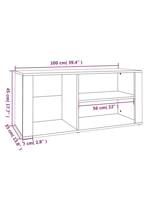 Kenkäkaappi musta 100x35x45 cm tekninen puu