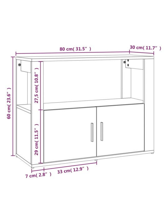 Senkki betoninharmaa 80x30x60 cm tekninen puu