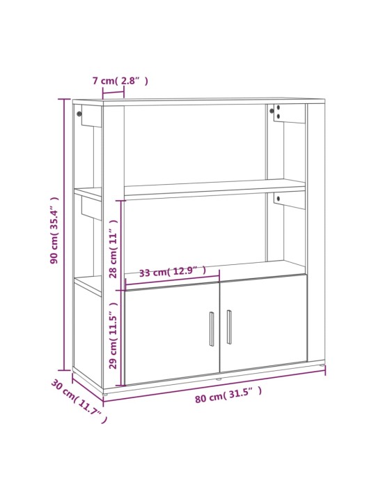 Senkki musta 80x30x90 cm tekninen puu