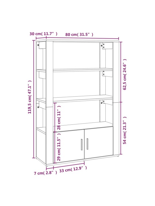 Senkki betoninharmaa 80x30x119,5 cm tekninen puu
