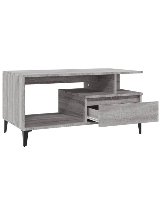 Sohvapöytä harmaa sonoma 90x49x45 cm tekninen puu
