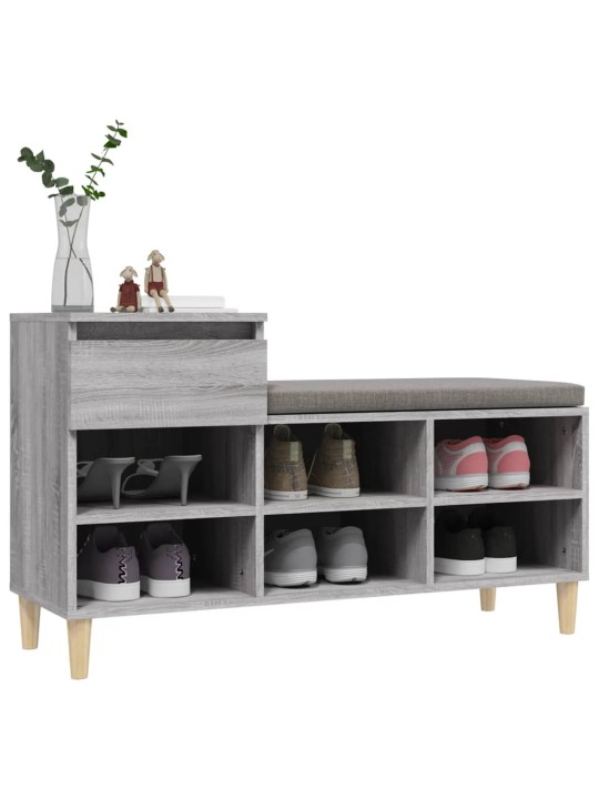Kenkäkaappi harmaa sonoma 102x36x60 cm tekninen puu