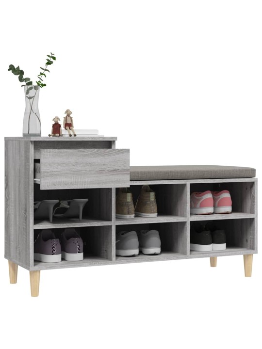 Kenkäkaappi harmaa sonoma 102x36x60 cm tekninen puu