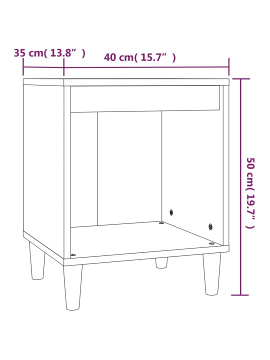 Yöpöydät 2 kpl ruskea tammi 40x35x50 cm