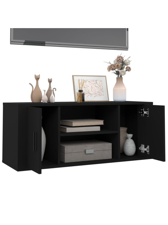 Tv-taso musta 100x35x40 cm tekninen puu