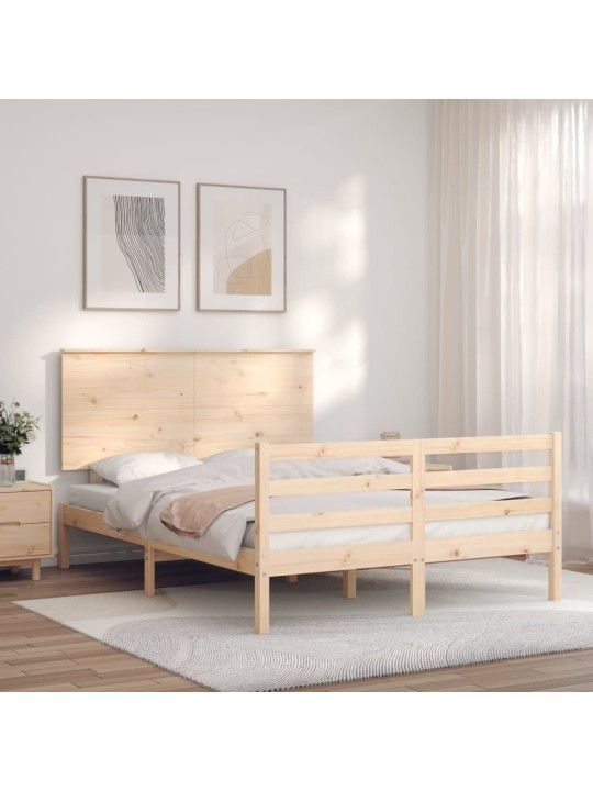 Sängynrunko päädyllä 140x200 cm täysi puu