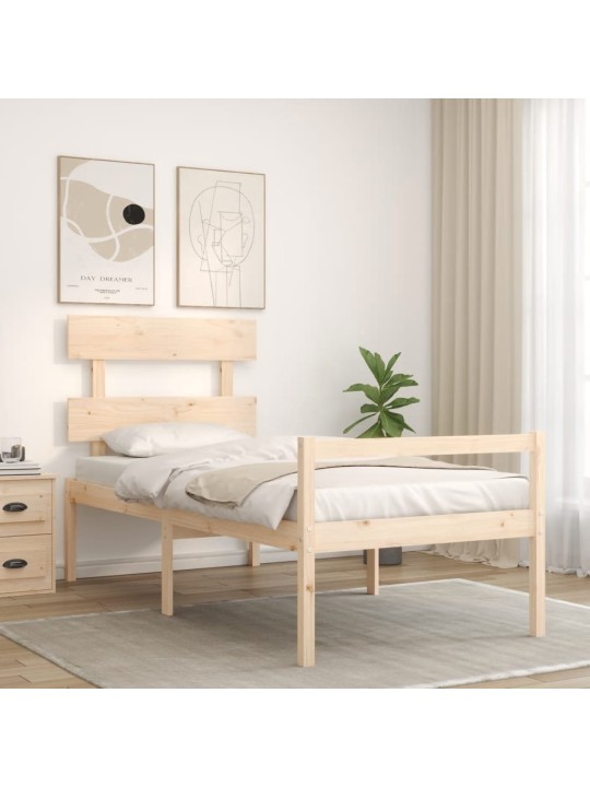 Vanhusten sänky päädyllä 90x200 cm täysi puu