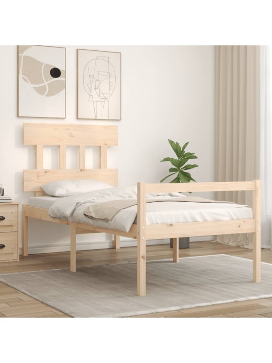 Sängynrunko päädyllä 100x200 cm täysi puu
