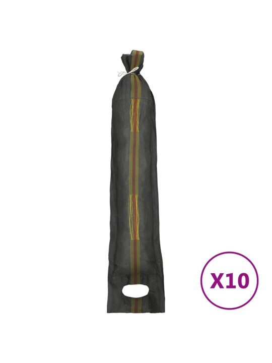 Hiekkasäkit 10 kpl tummanvihreä 103x25 cm HDPE