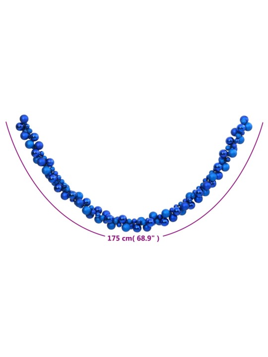 Joulupalloköynnös sininen 175 cm polystyreeni