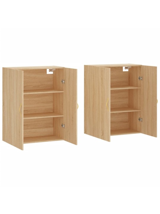 Seinäkiinnitettävät kaapit 2 kpl Sonoma-tammi 69,5x34x90 cm