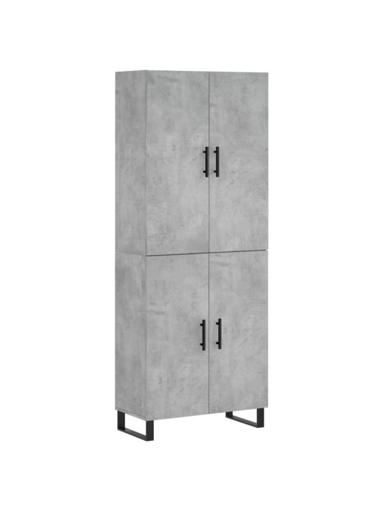 Kaappi betoninharmaa 69,5x34x180 cm tekninen puu