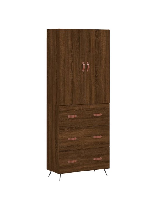 Kaappi ruskea tammi 69,5x34x180 cm tekninen puu