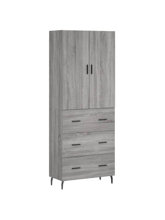 Kaappi harmaa sonoma 69,5x34x180 cm tekninen puu