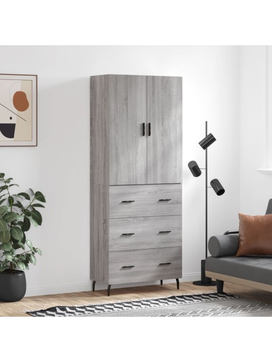 Kaappi harmaa sonoma 69,5x34x180 cm tekninen puu