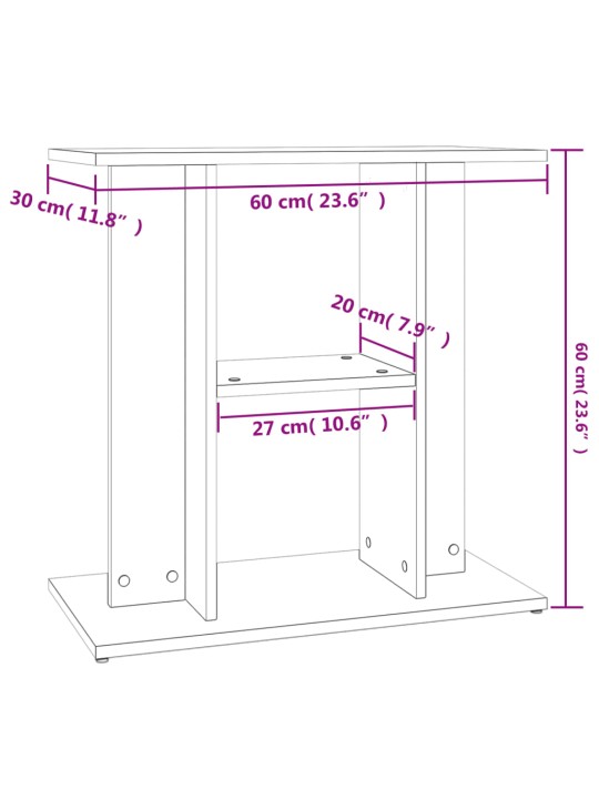 Akvaarioteline musta 60x30x60 cm tekninen puu