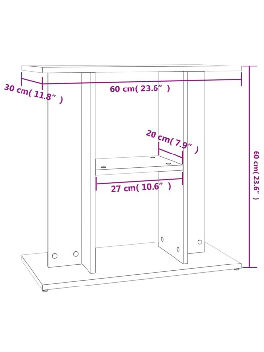 Akvaarioteline ruskea tammi 60x30x60 cm tekninen puu