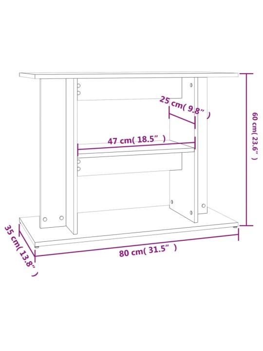 Akvaarioteline musta 80x35x60 cm tekninen puu