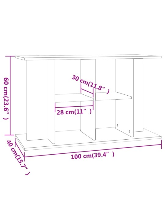 Akvaarioteline musta 100x40x60 cm tekninen puu