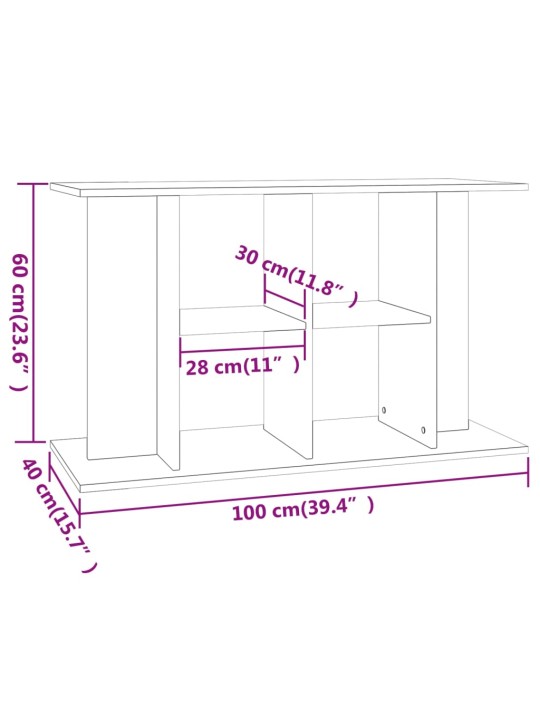 Akvaarioteline ruskea tammi 100x40x60 cm tekninen puu