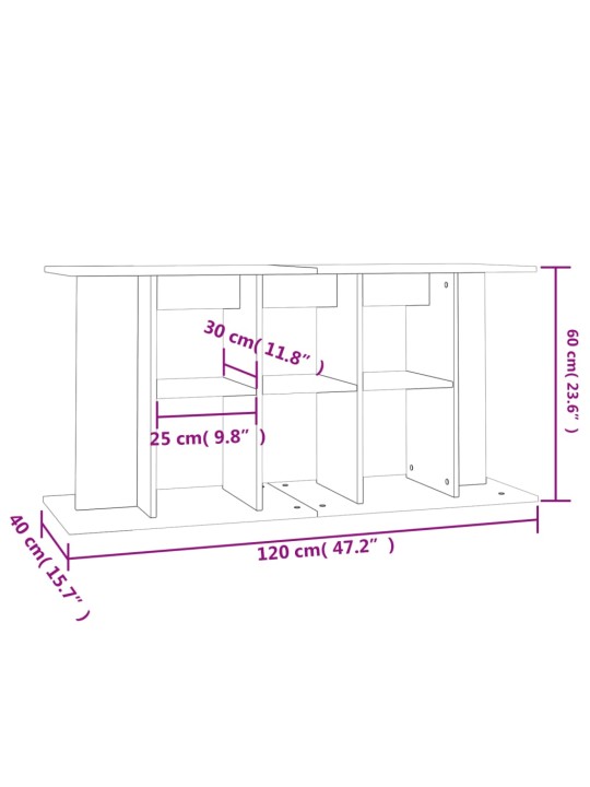 Akvaarioteline harmaa Sonoma 120x40x60 cm tekninen puu