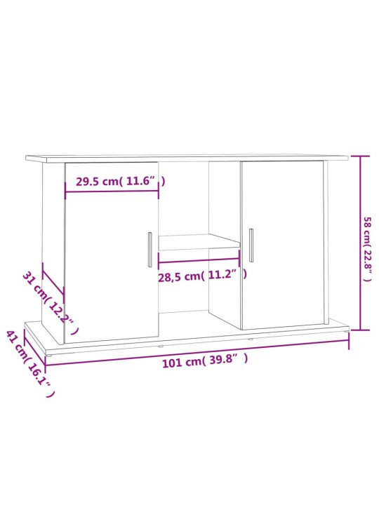 Akvaarioteline musta 101x41x58 cm tekninen puu