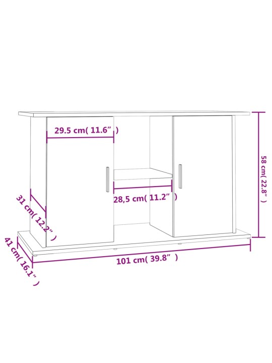 Akvaarioteline Sonoma-tammi 101x41x58 cm tekninen puu