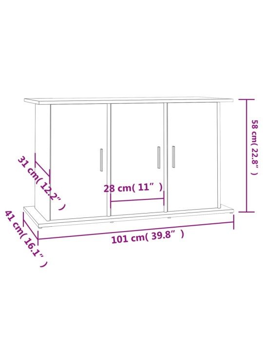 Akvaarioteline Sonoma-tammi 101x41x58 cm tekninen puu