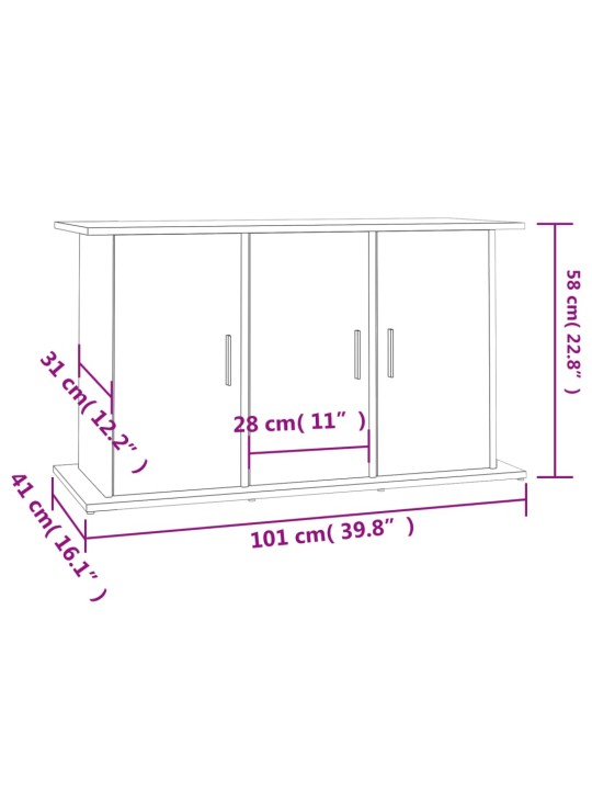 Akvaarioteline ruskea tammi 101x41x58 cm tekninen puu