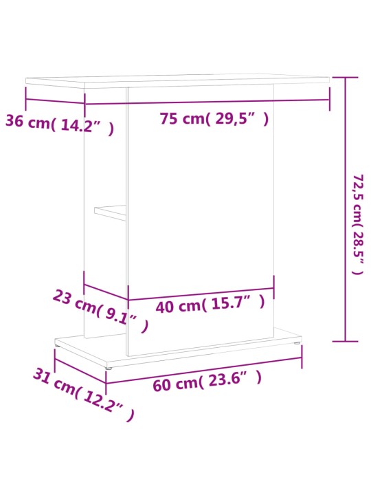 Akvaarioteline musta 36x75x72,5 cm tekninen puu