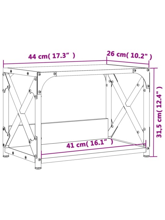 Tulostinteline 2 tasoa musta 44x26x31,5 cm tekninen puu