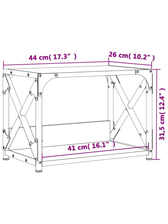 Tulostinteline 2 tasoa harmaa Sonoma 44x26x31,5 cm tekninen puu