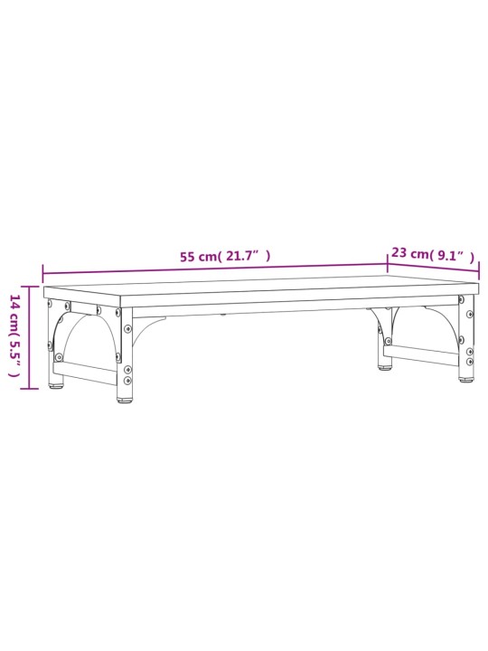 Näyttöteline ruskea tammi 55x23x14 cm tekninen puu