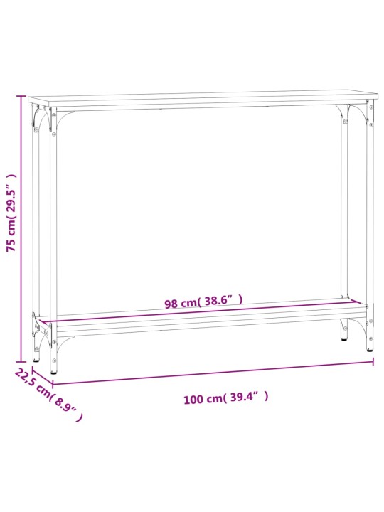 Konsolipöytä ruskea tammi 100x22,5x75 cm tekninen puu