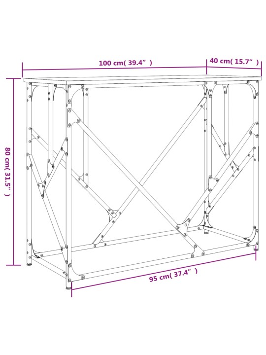 Konsolipöytä musta 100x40x80 cm tekninen puu