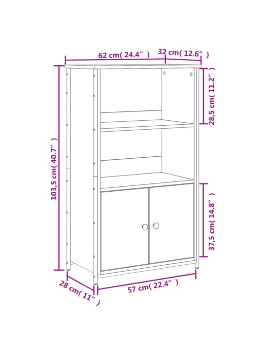 Kaappi Sonoma-tammi 62x32x103,5 cm tekninen puu