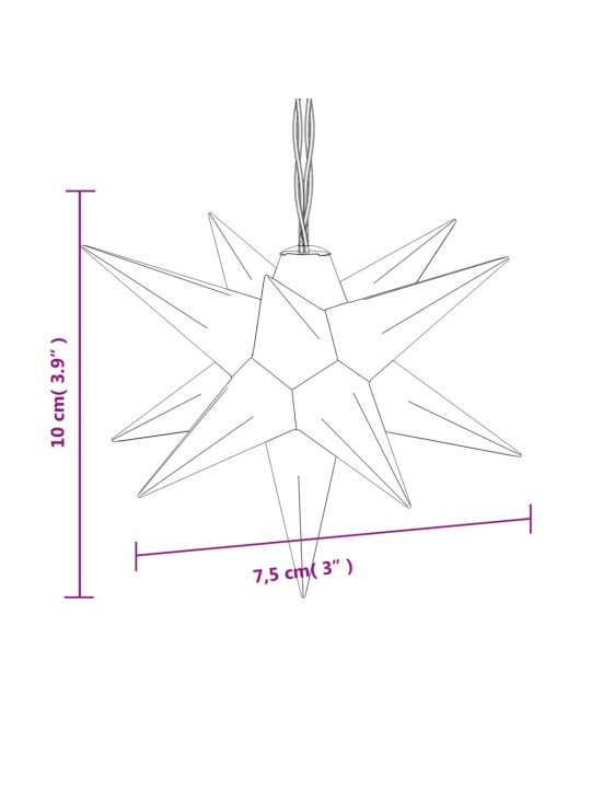 Joulun tähtivalo 10 LED-valoa punainen 10 cm