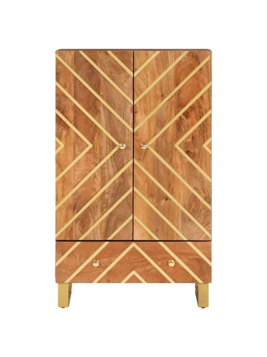 Kaappi ruskea ja musta 60x33,5x100 cm täysi mangopuu