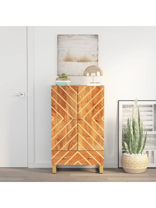 Kaappi ruskea ja musta 60x33,5x100 cm täysi mangopuu