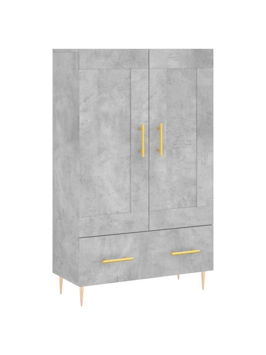 Kaappi betoninharmaa 69,5x31x115 cm tekninen puu