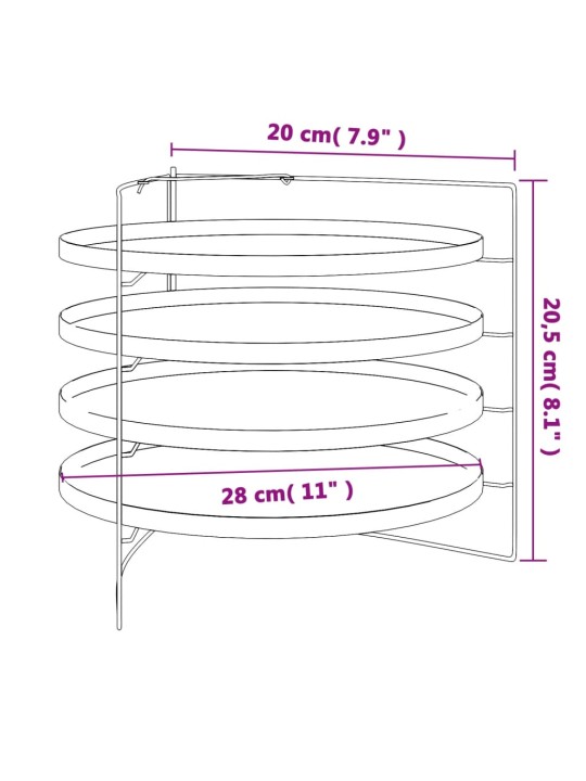 Pizzavuoat 4 kpl telineellä Ø 28 cm teräs