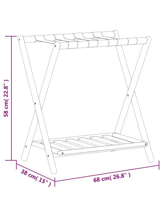 Matkalaukkuteline 68x38x58 cm bambu