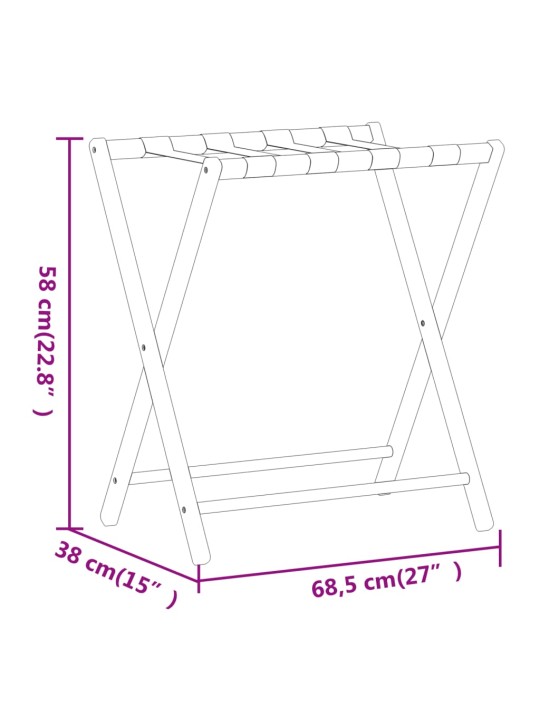 Matkalaukkuteline 68,5x38x58 cm bambu