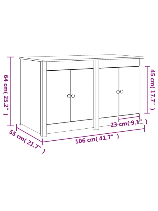 Ulkokeittiökaappi 106x55x64 cm täysi mänty