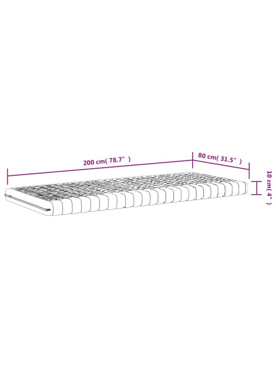 Vaahtomuovipatjat 2 kpl valk. 80x200 cm 7 vyöhykettä kov. 20ILD