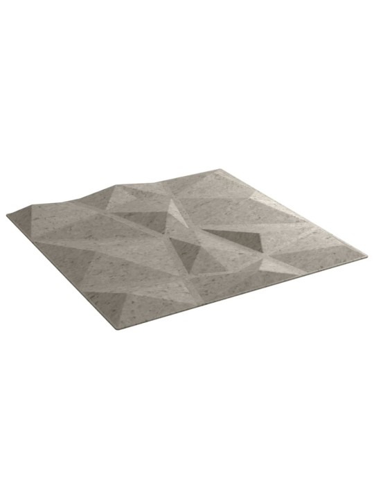 Seinäpaneelit 24 kpl betoninharmaa 50x50 cm EPS 6 m² timantti