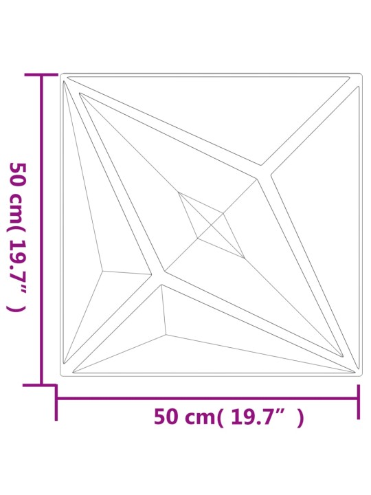 Seinäpaneelit 12 kpl valkoinen 50x50 cm EPS 3 m² tähti